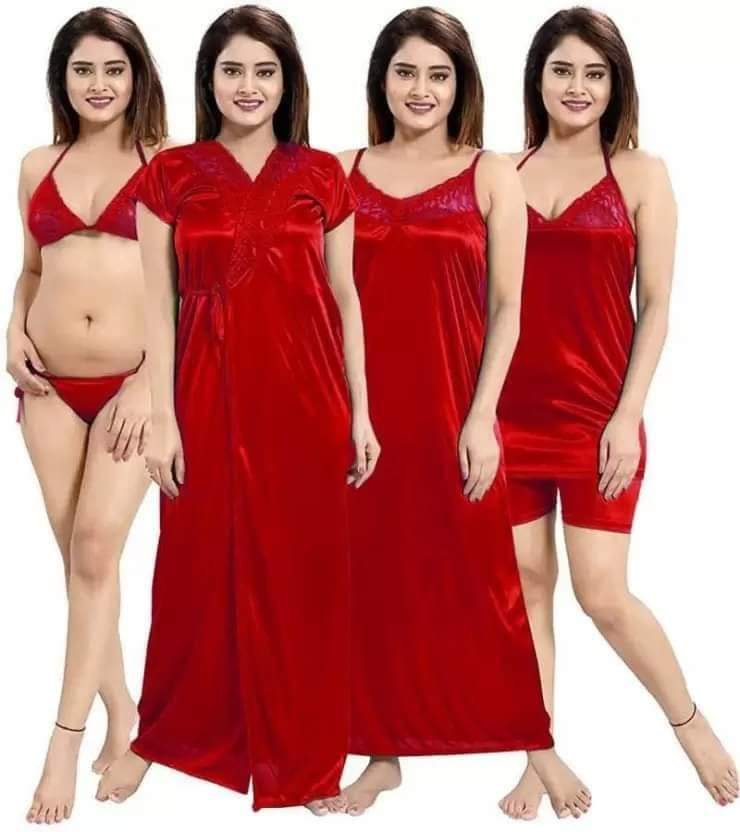 ৬-পিস প্রিমিয়াম নাইট ওয়্যার সেট (মেরুন)